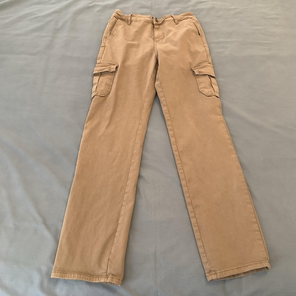 Well Worn Cargo Pants Womens 8/29 Beige Twill Stretch Pockets Utility Casual‎